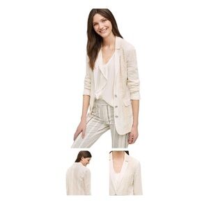 Anthropologie Lupe Ivory Lace Blazer By Cartonnier Button Jacket Womens MP